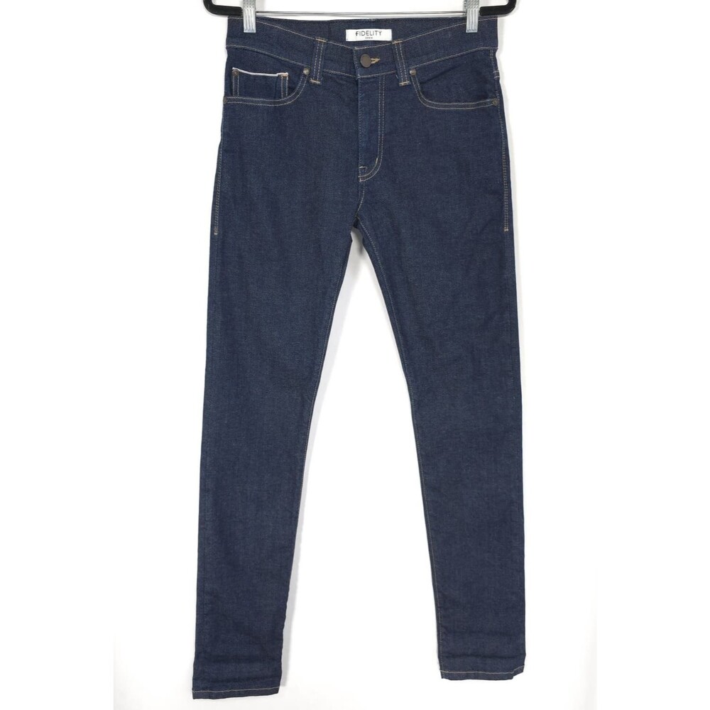 FIDELITY Men's SELVEDGE Jeans TORINO Oxford 29x34 Slim Stretch Dark USA MADE